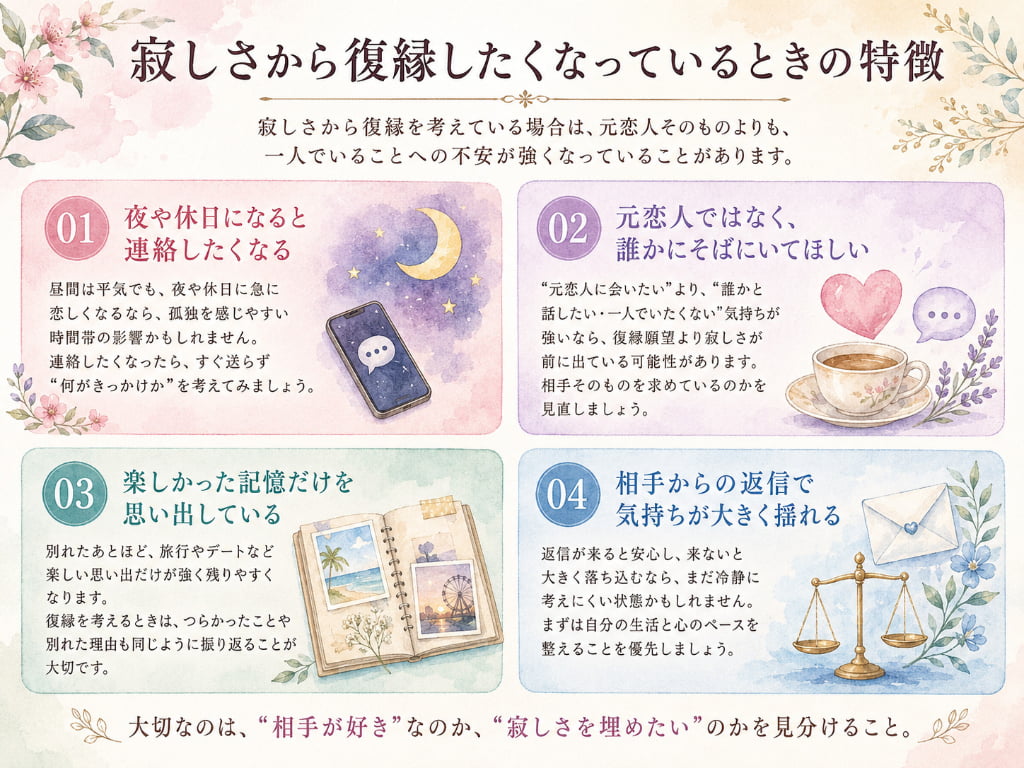 寂しさから復縁したくなっているときの特徴
