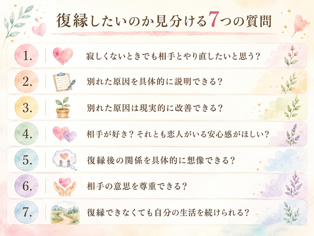 復縁したいのか見分ける7つの質問